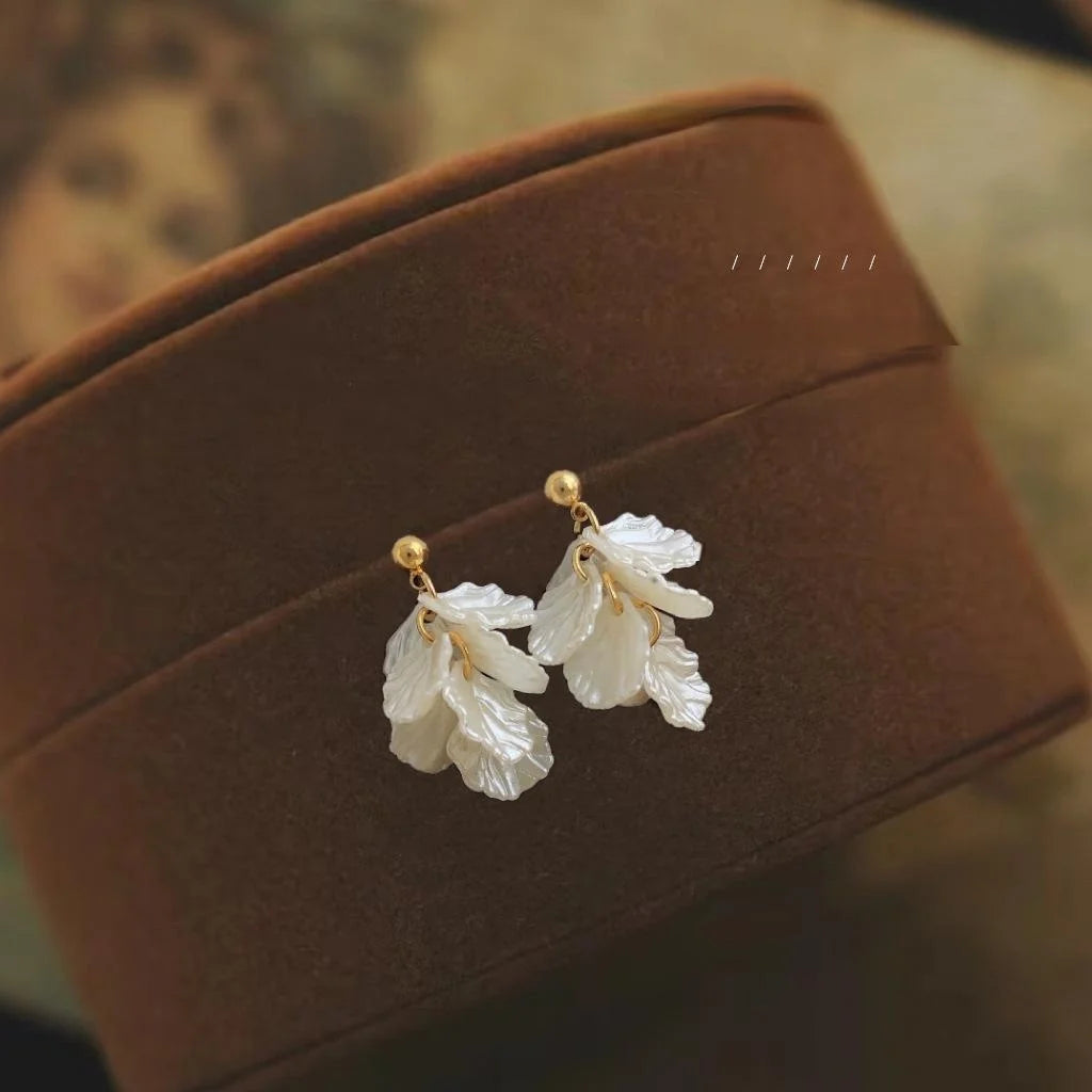 Sweet Forest Fairy Handmade Acrylic Leaf Flower Drop Earrings Elegant Summer Jewelry