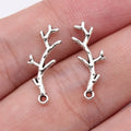 20x7mm 0.38g Antique Silver Zinc Alloy Branch Charm Pendant for DIY Vintage Jewelry Making