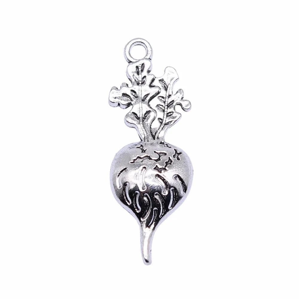 34x12mm 1.3g Antique Silver Zinc Alloy Carrot Charm Pendant for DIY Necklace Bracelet Jewelry Making