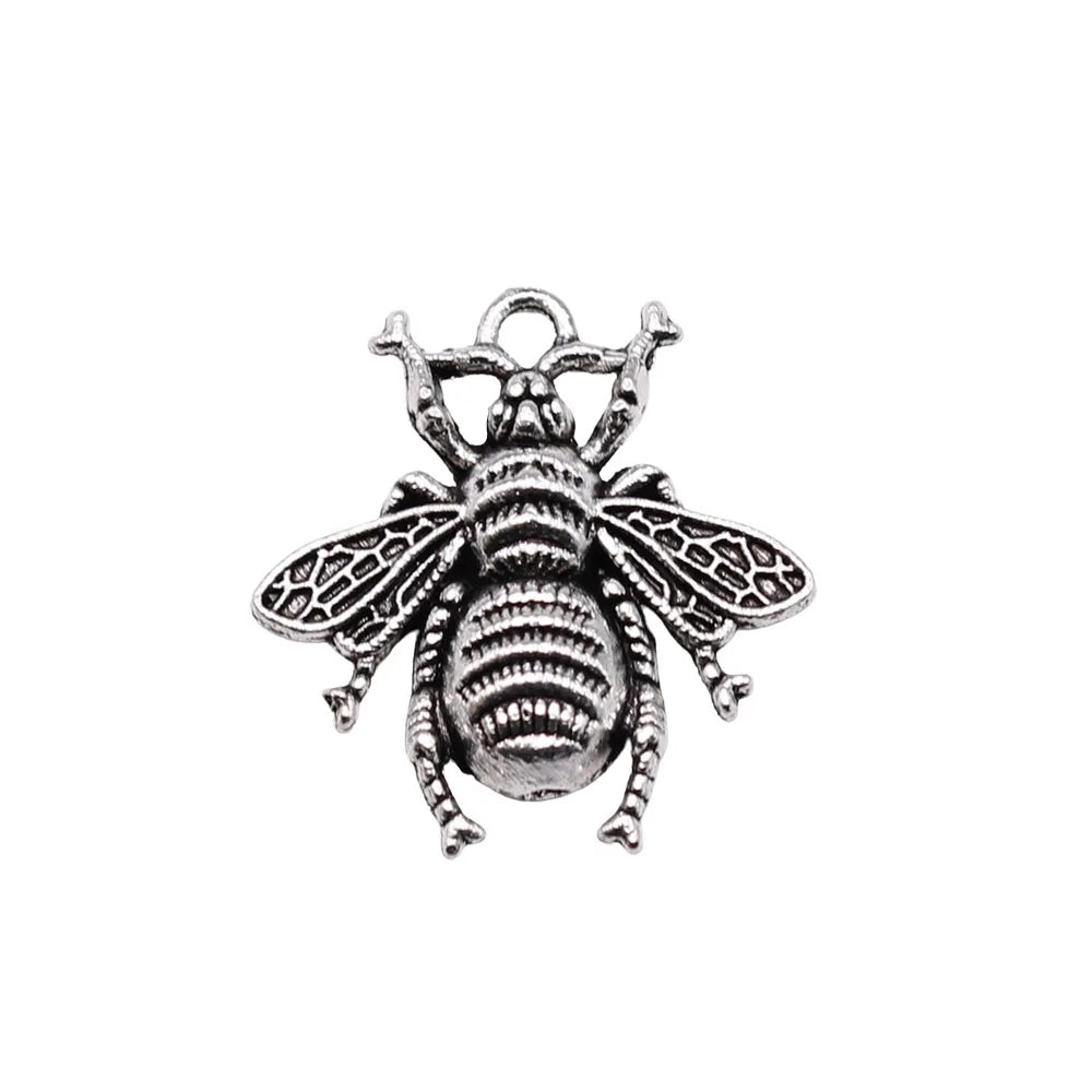 21x20mm 1.16g Multicolor Zinc Alloy Bee Charm Pendant for DIY Necklace Bracelet Jewelry Making