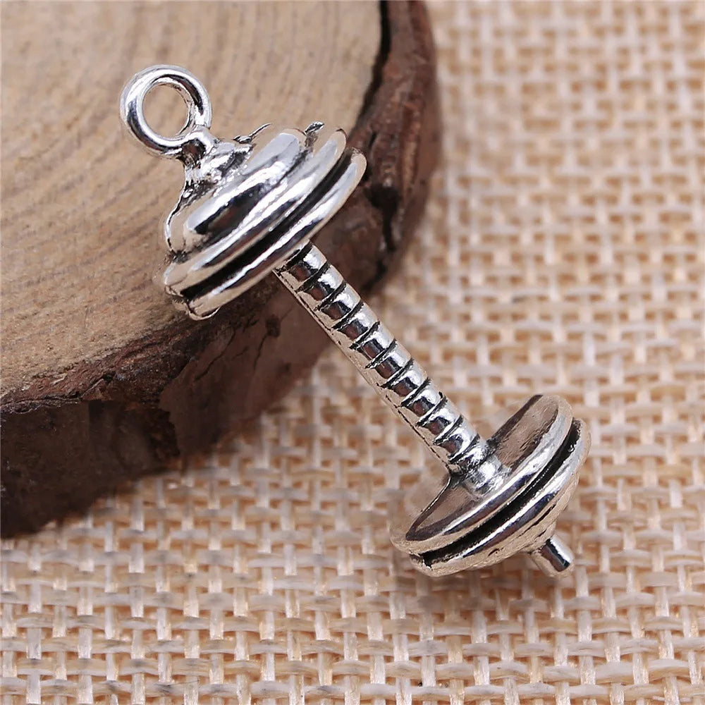 34x11x11mm 5.9g Multicolor Zinc Alloy Barbell Charm Pendant for DIY Bracelet Necklace Jewelry Making