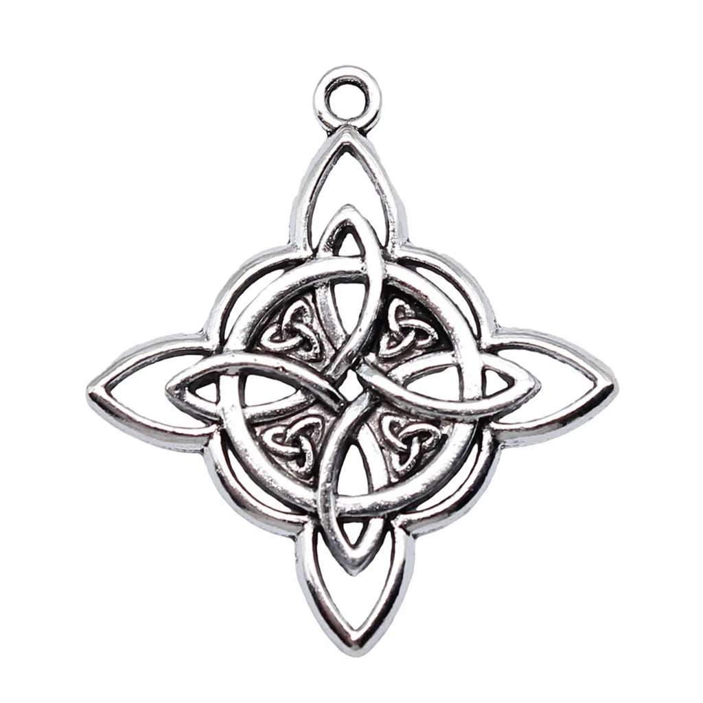 38x34mm 3.7g Multicolor Zinc Alloy Skull Celtic Knot Charm Pendant for DIY Necklace Bracelet Making