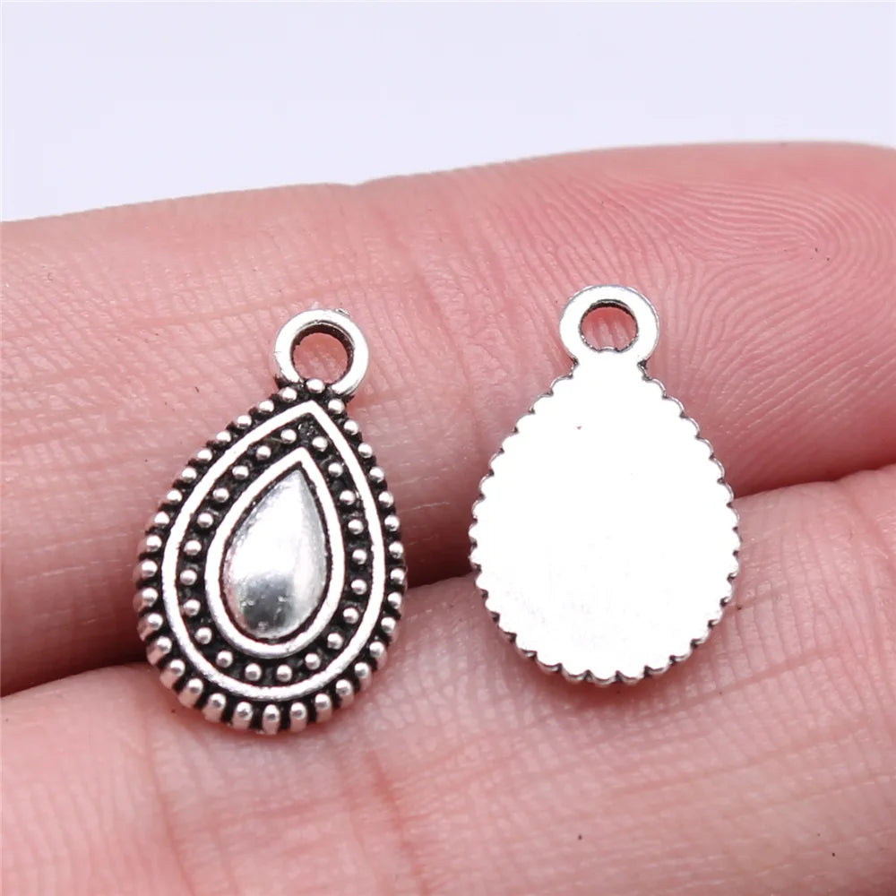 17x10mm 1g Multicolor Zinc Alloy Teardrop Charm Pendant for DIY Earring Necklace Making