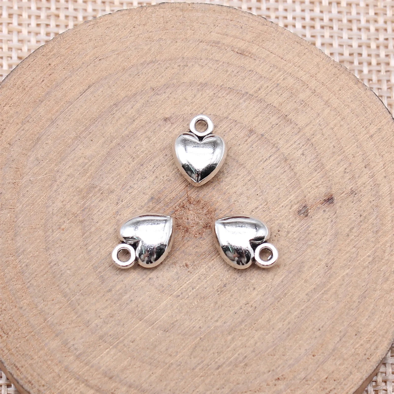 10x7mm 0.76g Antique Silver Zinc Alloy Heart charm pendant for DIY bracelet necklace making