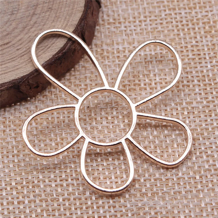 48x42mm 3.7g Multicolor Zinc Alloy Hollow Flower Charm Pendant for Necklace Earring DIY Making