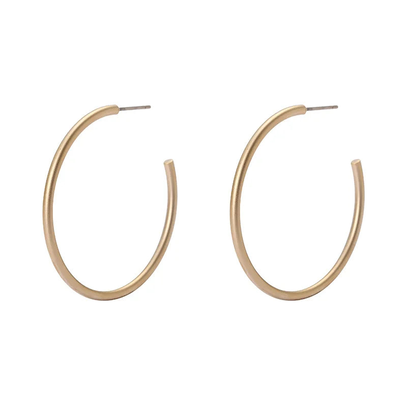 Vintage Gold Alloy Spiral Disc Hoop Stud & Clip On No Piercing Hong Kong Style Round Hoop Earrings