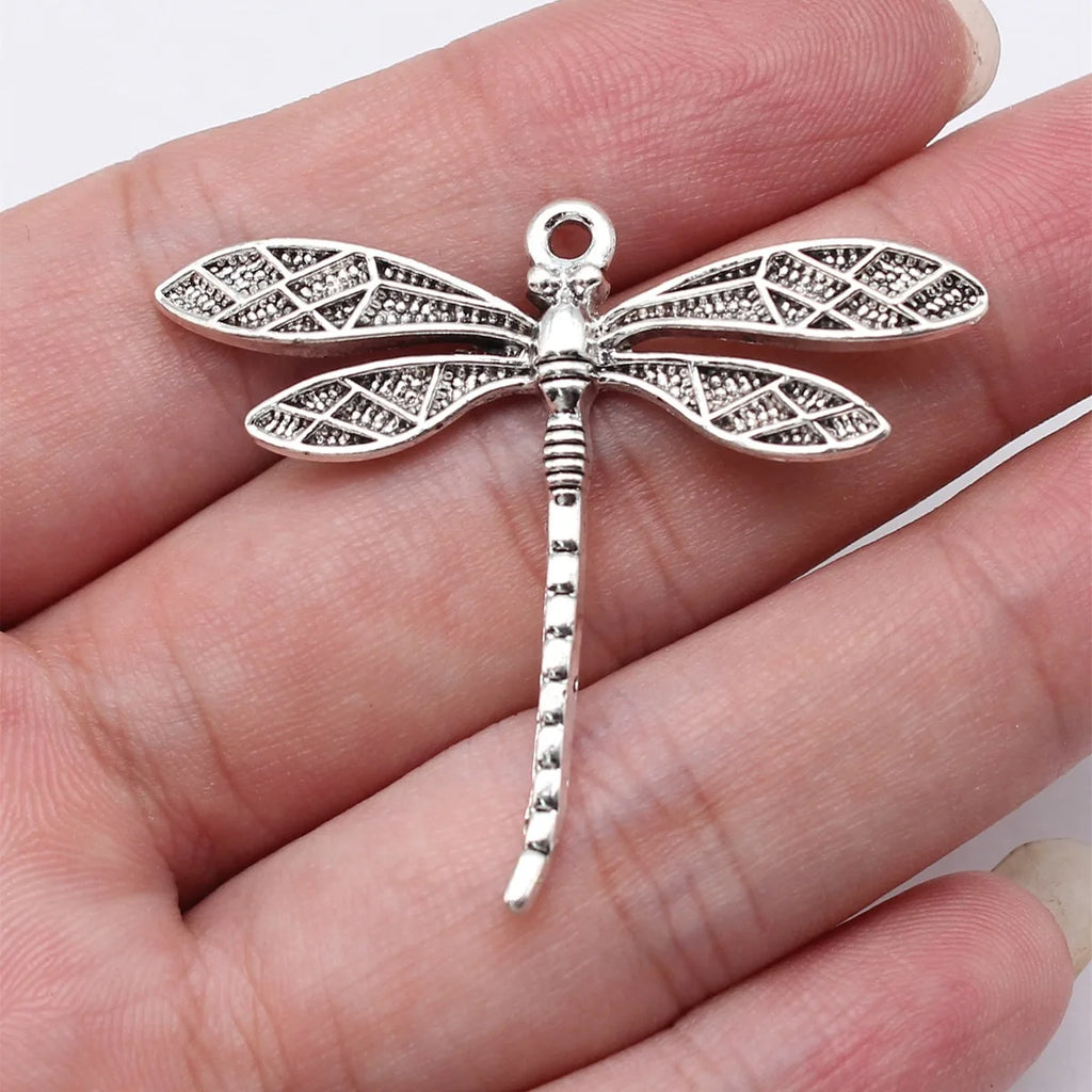43x38mm 3.1g Antique Silver Zinc Alloy Dragonfly Charm Pendant for DIY Necklace Bracelet Jewelry Making