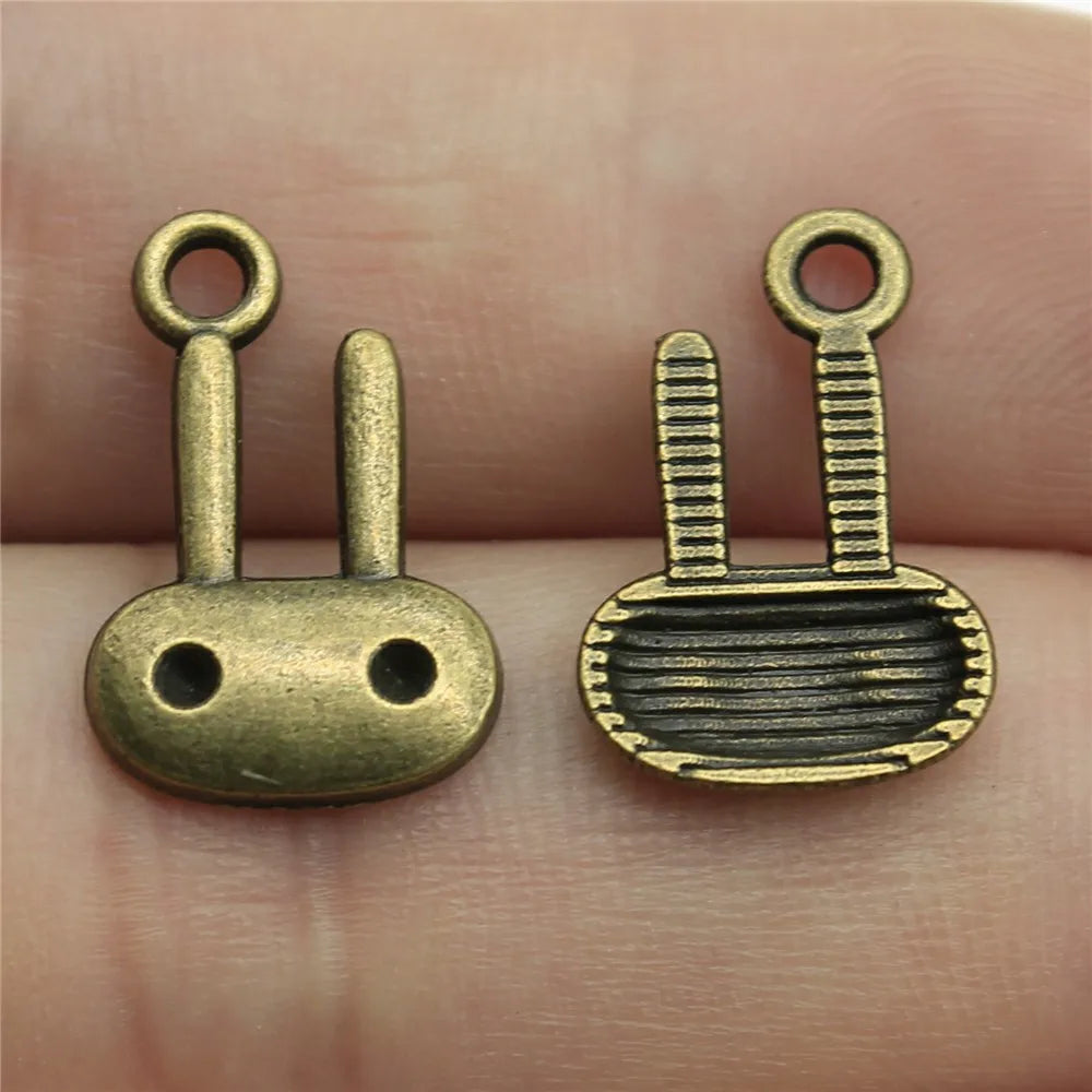 18x14mm 0.8g Multicolor Zinc Alloy Rabbit Head Charm Pendant for DIY Bracelet Necklace Making
