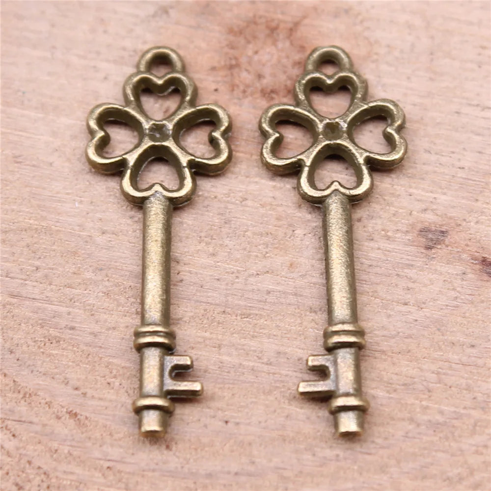 25x9mm 0.6g Multicolor Zinc Alloy Key Charm Pendant for DIY Bracelet Necklace Jewelry Making