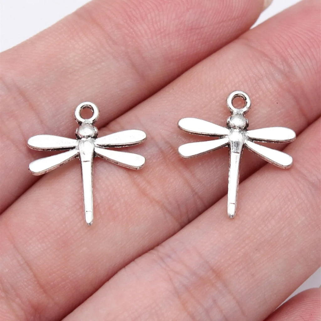 18x17mm 0.68g Multicolor Zinc Alloy Dragonfly Charm Pendant for DIY Earrings Necklace Jewelry Making
