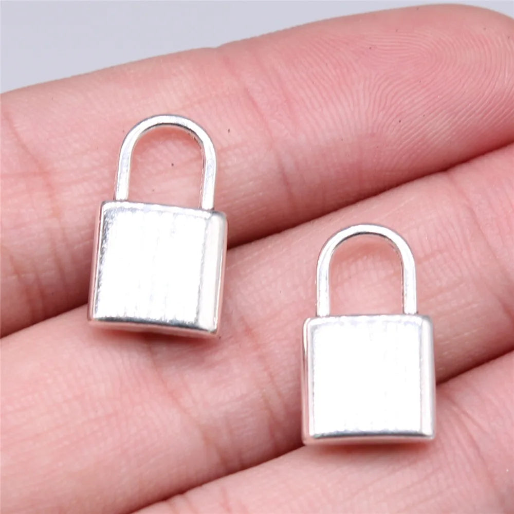 18x11mm 2.46g Antique Silver Zinc Alloy Lock Charm Pendant for DIY Bracelet Necklace Jewelry Making