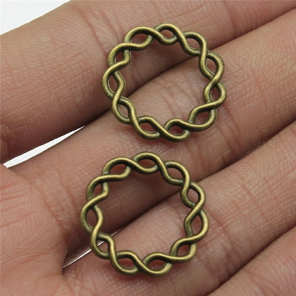 20x20mm 1.2g Zinc Alloy Flower Wreath Charm Pendant for DIY Vintage Necklace Bracelet Jewelry
