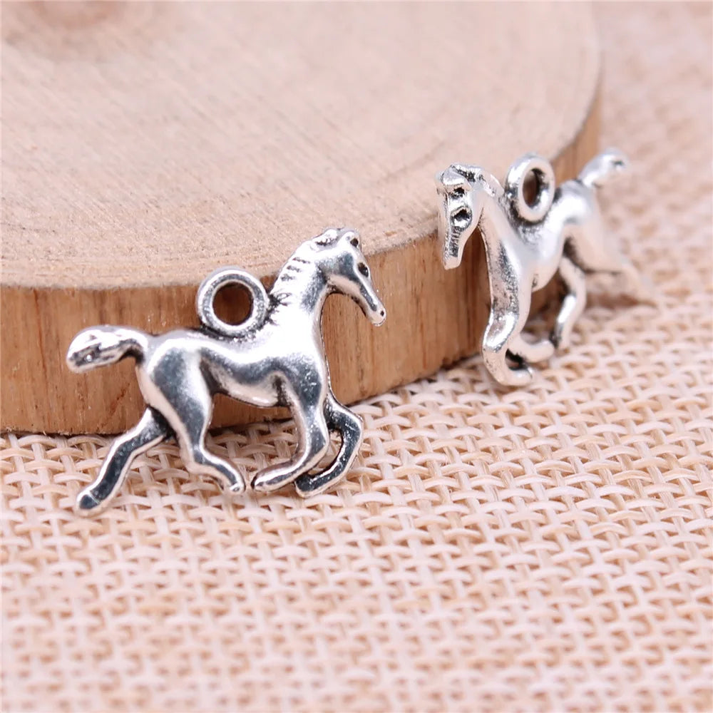22x14mm 1.4g Multicolor Zinc Alloy Pony Charm Pendant for DIY Necklace Bracelet Jewelry Making