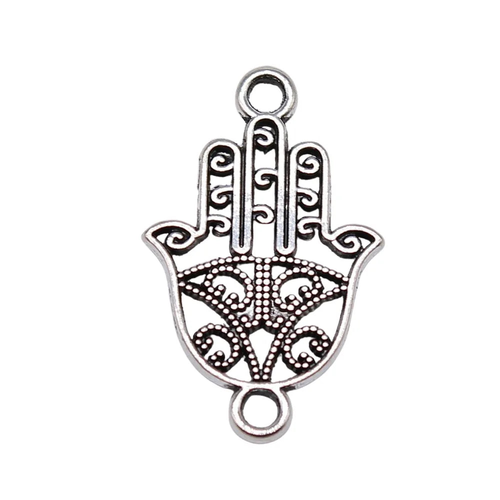 15x24mm 1.1g Multicolor zinc alloy Hand connector charm for DIY bracelet necklace jewelry making