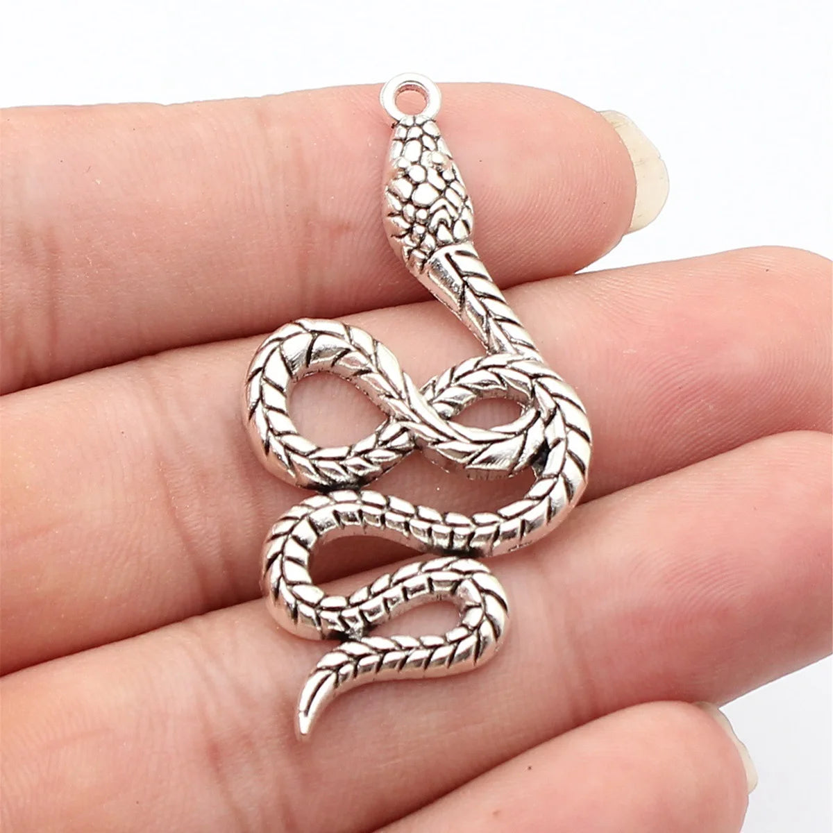 53x26mm 4.7g Multicolor Zinc Alloy Snake Charm Pendant for DIY Necklace Bracelet Jewelry Making