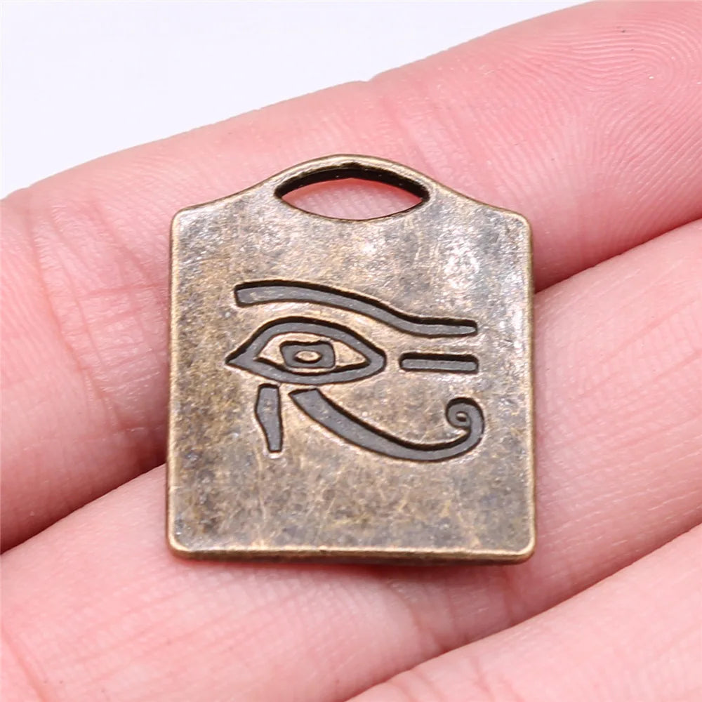 25x21mm 5.3g Antique bronze zinc alloy Eye of Horus charm pendant for DIY necklace jewelry making