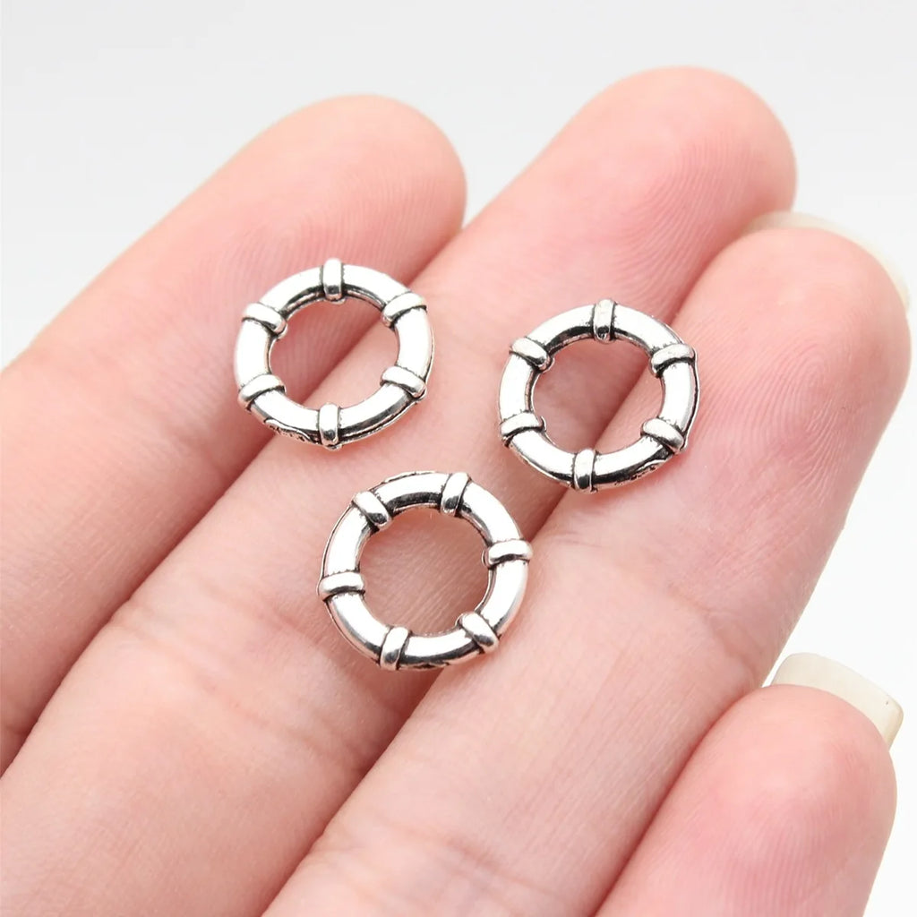 12x12mm 0.59g Multicolor Zinc Alloy Round Ring Connector Charm for DIY Jewelry Making