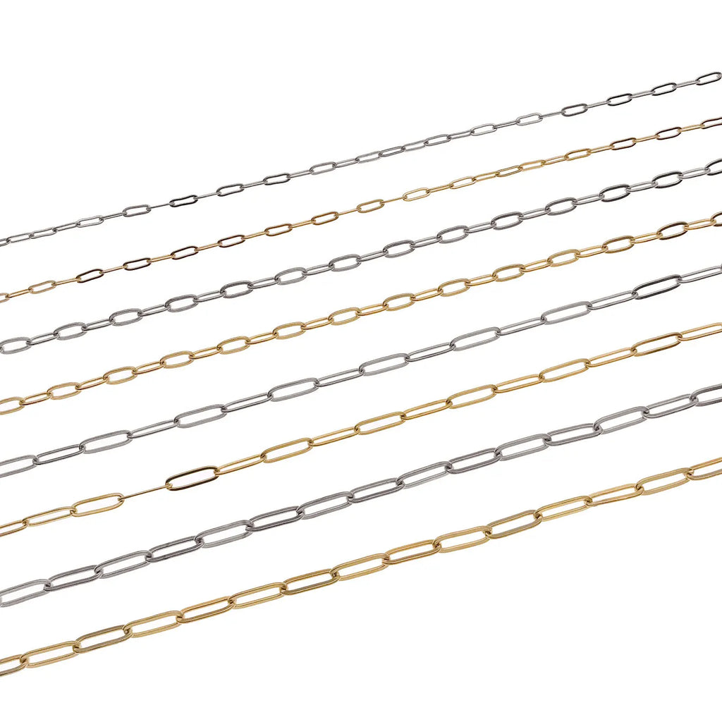 Stainless Steel Flattened O Link Extension Chain for DIY Necklace Bracelet Jewelry Ends