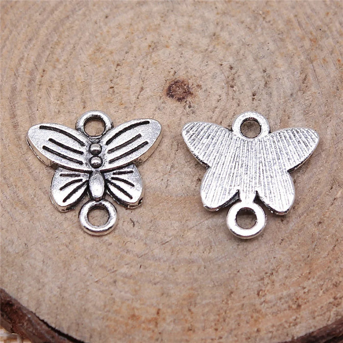 14x14mm 0.9g Multicolor Zinc Alloy Butterfly Connector Charm for DIY Bracelet Necklace Making