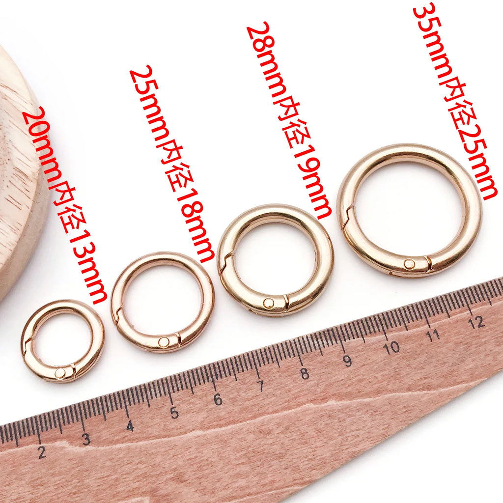 Zinc Alloy Round Spring Ring Clasp Connector for Bag Strap and DIY Jewelry Findings