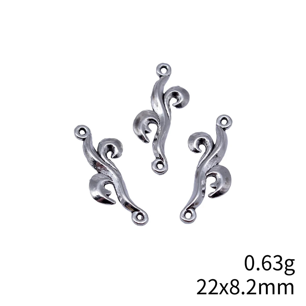 22x8.2mm 0.63g Multicolor Zinc Alloy Grass Connector Charm for Necklace Bracelet Earring Jewelry DIY