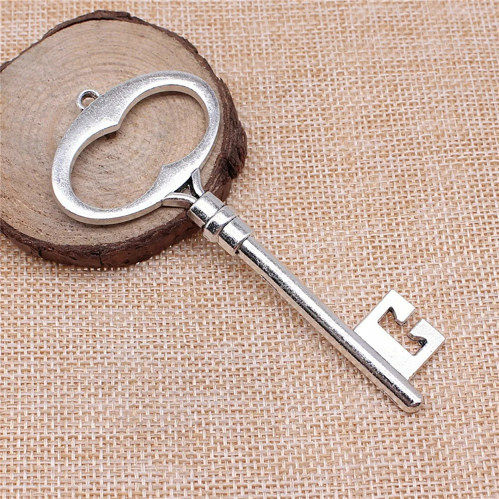 94mm 12.6g Multicolor Zinc Alloy Large Key Charm Pendant for Statement Necklace Keychain Making