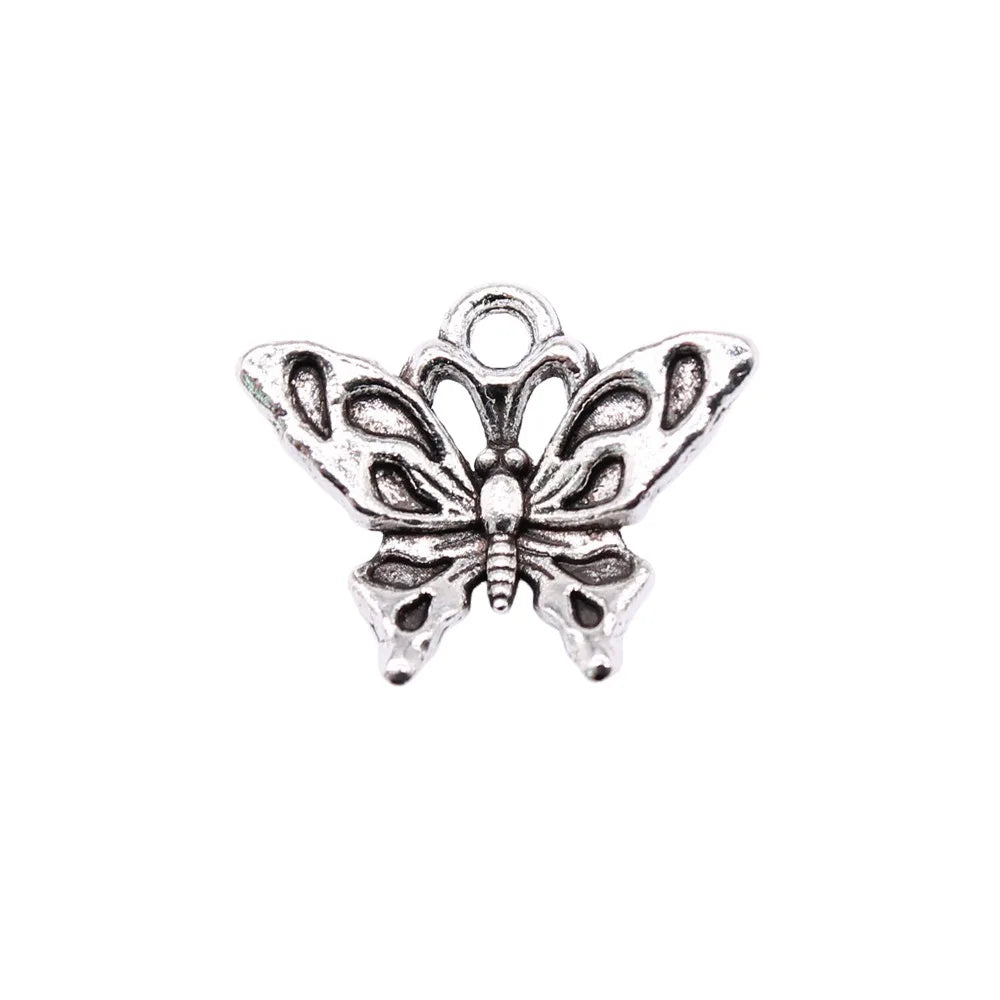 17x14mm 1g Multicolor Zinc Alloy Butterfly Charm Pendant for DIY Necklace Bracelet Jewelry Making