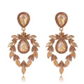 Vintage Luxury Blue Crystal Teardrop Chandelier Earrings, Rhinestone Alloy Dangle Earrings For Wedding Party Gift