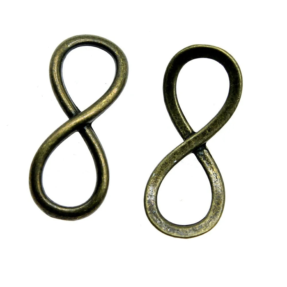 30x12mm 1.5g Multicolor Zinc Alloy Infinity Symbol Connector Charm for DIY Bracelet Jewelry Making