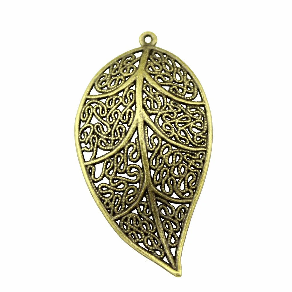 57x31mm 5.5g Multicolor Zinc Alloy Leaf Charm Pendant for DIY Necklace Bracelet Jewelry Making