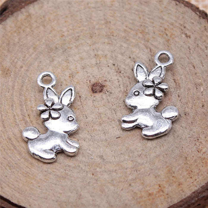 18x11mm 1g Multicolor Zinc Alloy Rabbit Charm Pendant for DIY Necklace Bracelet Jewelry Making