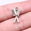 20x12mm 1g Antique Silver Zinc Alloy Hair Comb Charm Pendant for DIY Necklace Bracelet Making