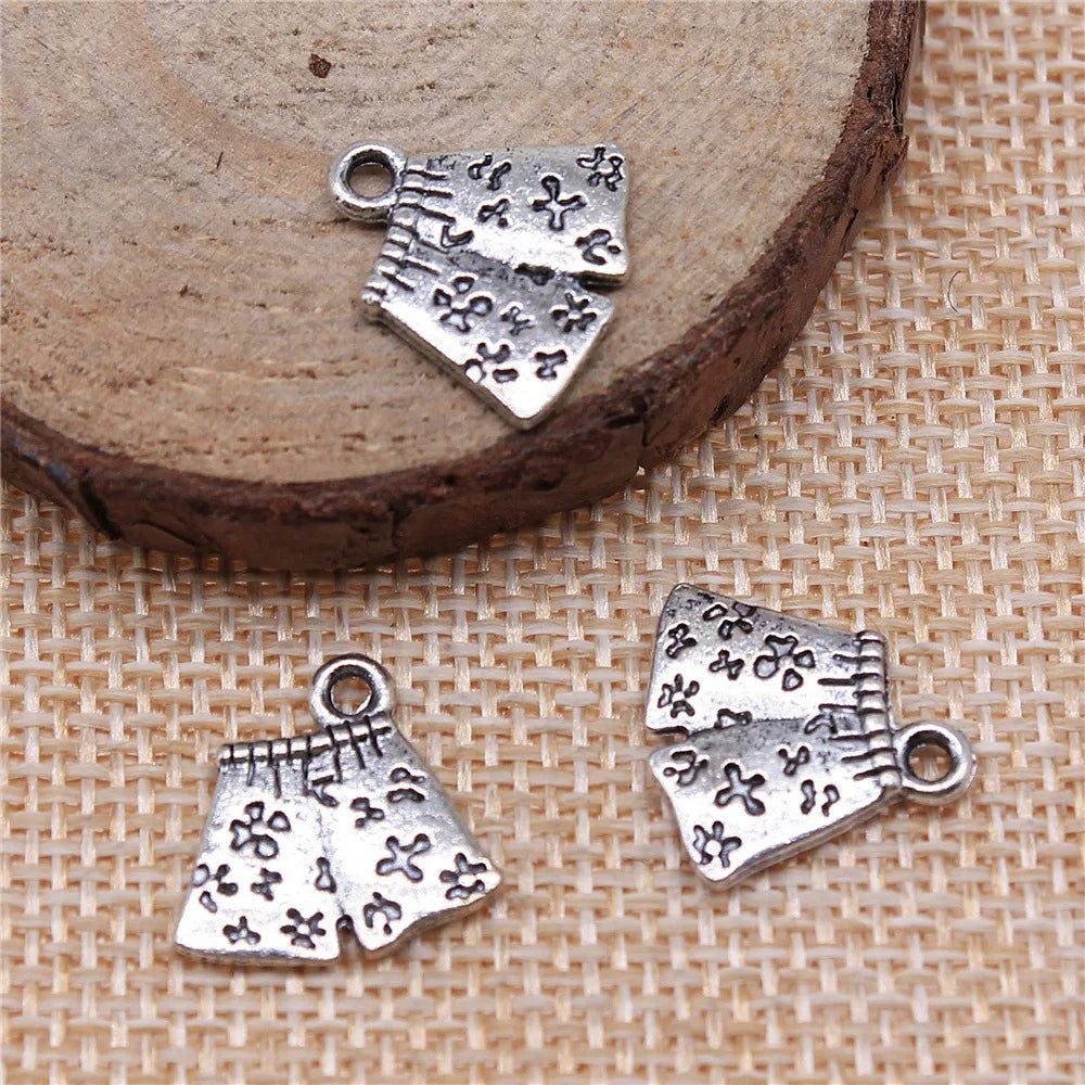 15x15mm 1.3g Multicolor Zinc Alloy Shorts Pants Charm Pendant for DIY Jewelry and Clothing Accessories
