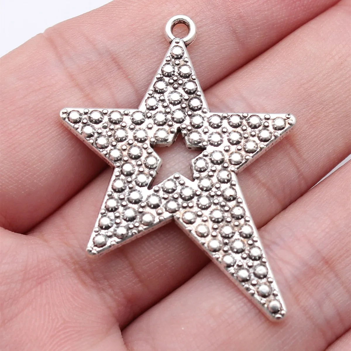 41x30mm 4.4g Antique Silver Zinc Alloy Star Charm Pendant for DIY Vintage Jewelry Making