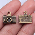 15x14mm 1.2g Multicolor Zinc Alloy Camera Charm Pendant for Travel Theme Bracelet Necklace Making