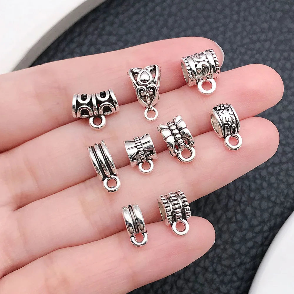 Antique Silver Zinc Alloy Three Way Bail Connector Jewelry Findings for DIY Bracelet Necklace