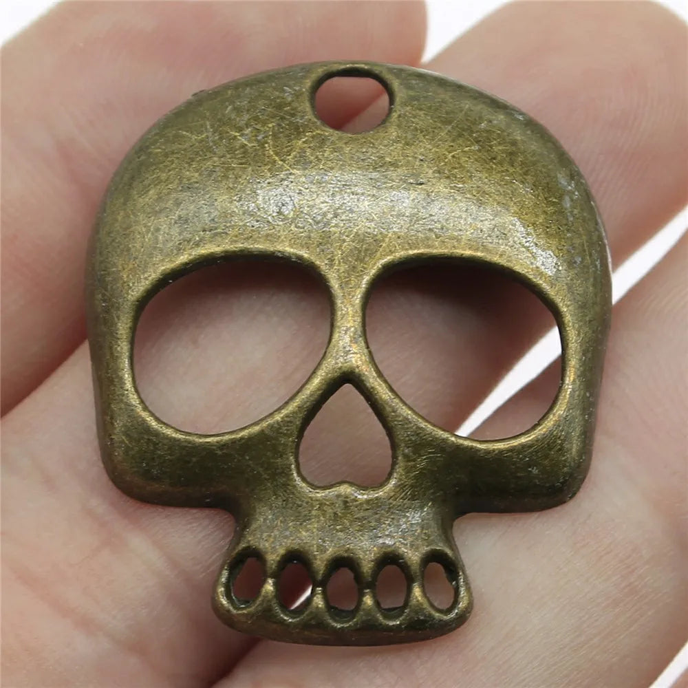 34x30mm 4.2g Multicolor Zinc Alloy Skull Head Charm Pendant for DIY Necklace Bracelet Jewelry Making