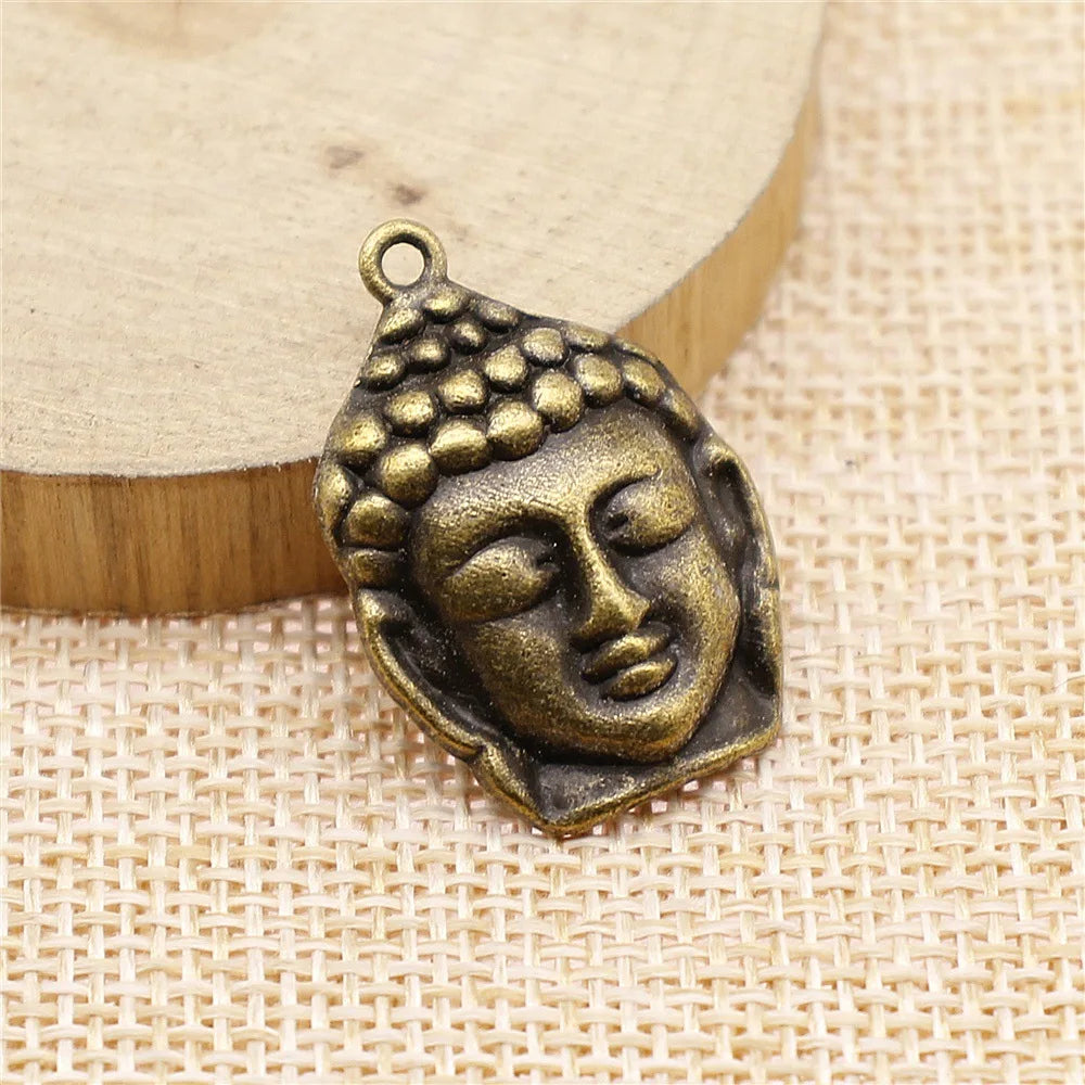 29x19mm 2.5g Multicolor Zinc Alloy Buddha Head Charm Pendant for Necklace Bracelet Jewelry Making