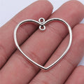 32x35mm 1.9g Multicolor Zinc Alloy Heart connector charm pendant for DIY bracelet necklace making
