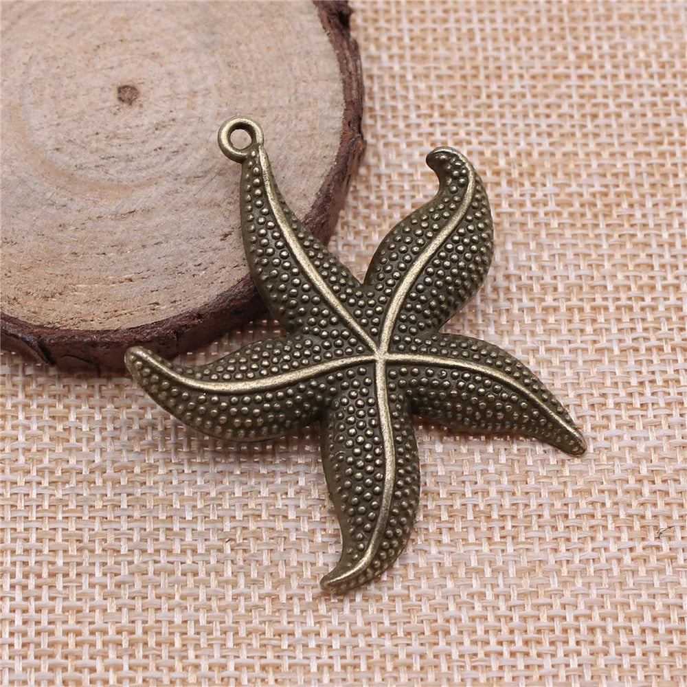 50x43mm 9.5g Multicolor Zinc Alloy Large Starfish Charm Pendant for Ocean Theme Jewelry Making
