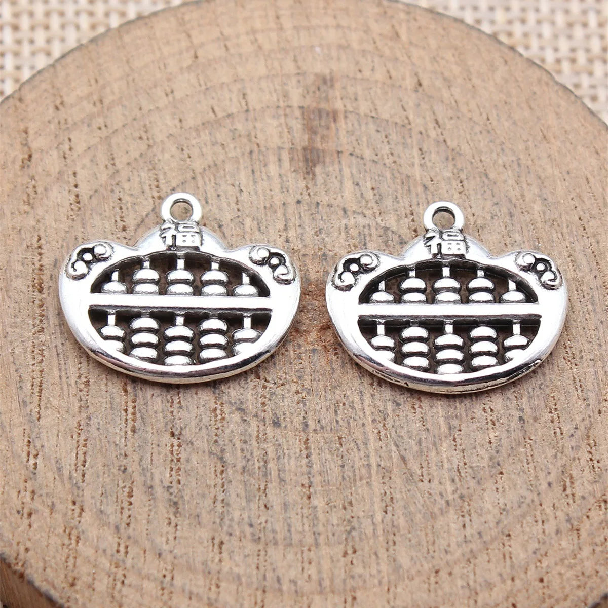 19x17mm 1.9g Multicolor Zinc Alloy Chinese Sycee Abacus Charm Pendant for DIY Jewelry Making