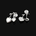 Elegant Silver Alloy Cherry Heart Opal Fruit Drop Stud & Clip On No Piercing Fashion Earrings