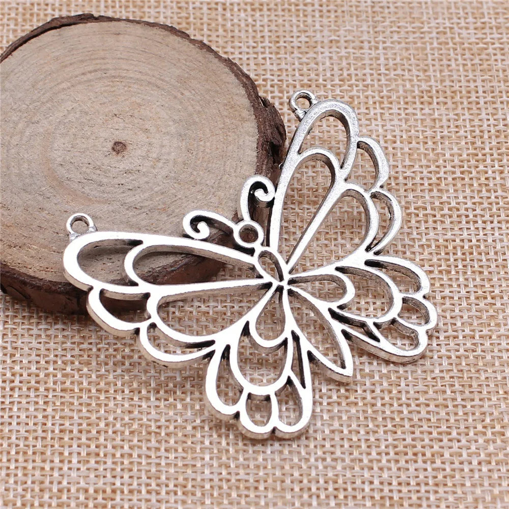 58x50mm 11.8g Multicolor Zinc Alloy Butterfly Connector Charm Pendant for DIY Necklace Bracelet Making