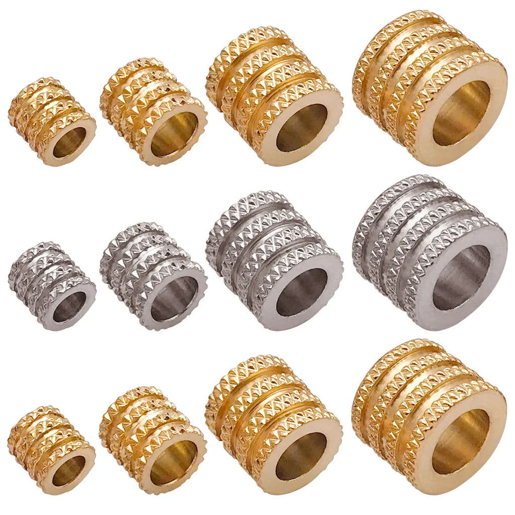 Vacuum Plated Stainless Steel Four Layer Mesh Tube Spacer Beads for DIY Bracelets