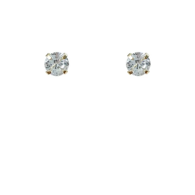 Mini Copper Zircon Rhombus Stud Earrings For Women Korean Minimalist Sleep Friendly Jewelry