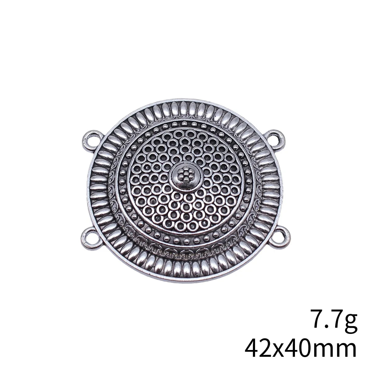 42x40mm 7.7g Antique Silver Zinc Alloy 4 Hole Connector Charm for Body Chain Waist Chain Headpiece DIY