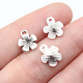 11x9mm 0.39g Antique Silver Zinc Alloy Small Flower Charm Pendant for DIY Bracelet Necklace Jewelry