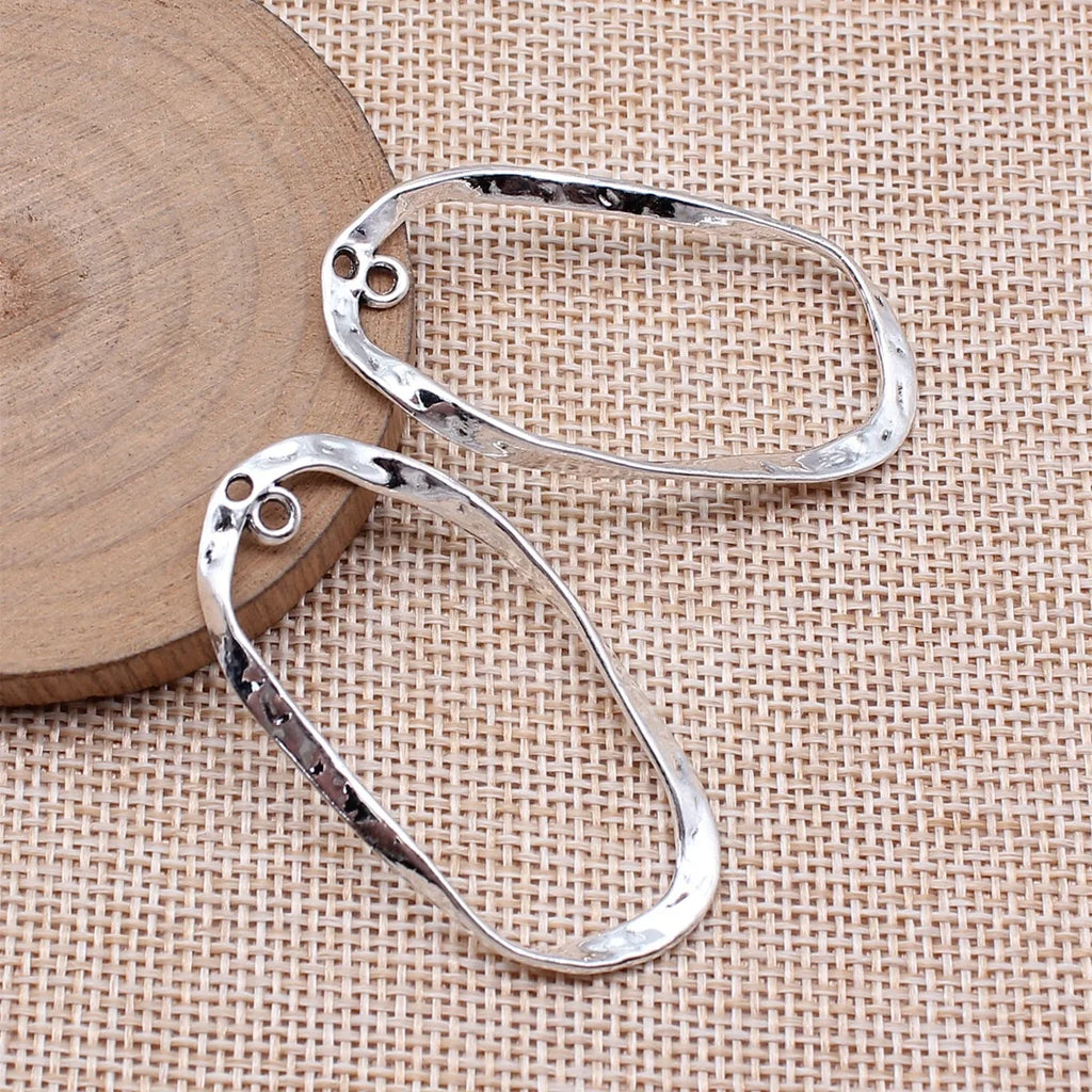 49x26mm 3g Multicolor Zinc Alloy Twisted Oval Ring Connector Charm for DIY Earring Jewelry Making