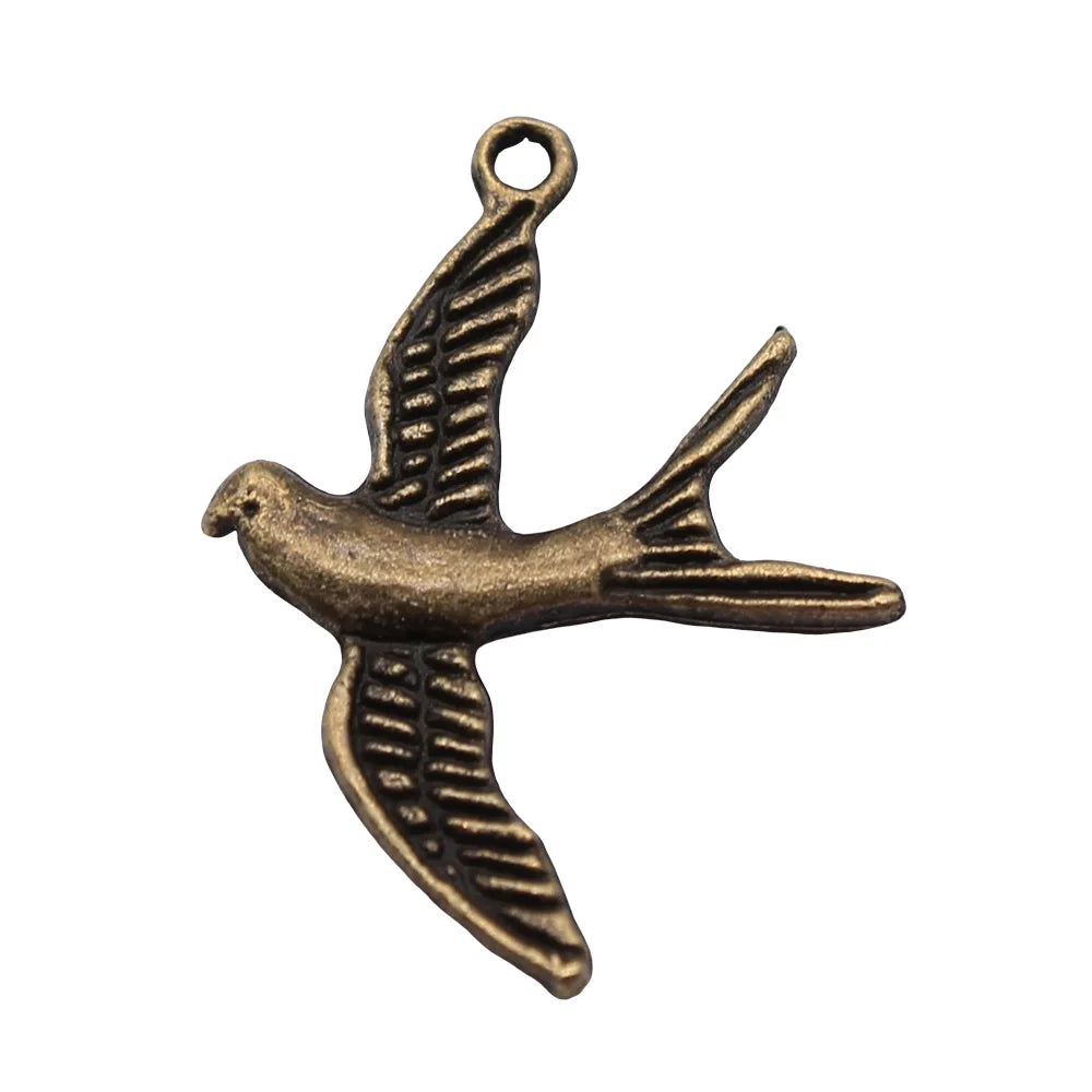 29x21mm 1.2g Multicolor Zinc Alloy Bird Charm Pendant for DIY Bracelet Necklace Jewelry Making