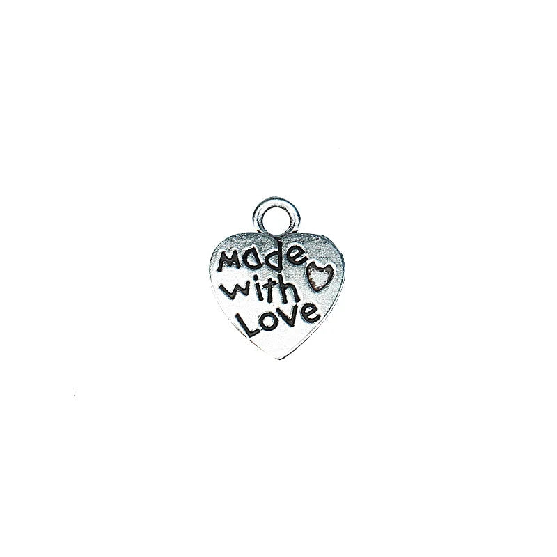 12x10MM Zinc Alloy Heart Charm Pendant for DIY Necklace Bracelet Jewelry Making